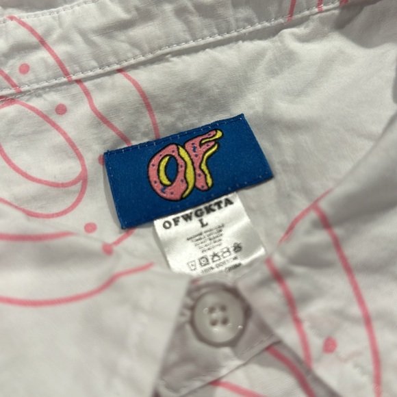 Odd Future OFWGKTA Donut Shirt collared pink and white - Picture 2 of 4
